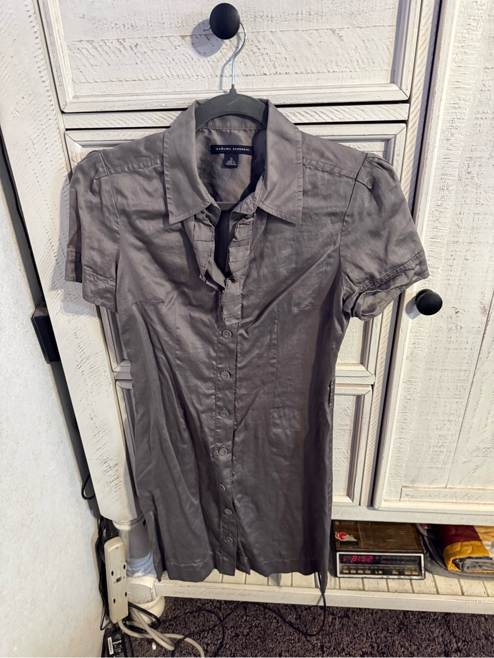 Banana Republic Charcoal Short-Sleeve Button-Down Shirt